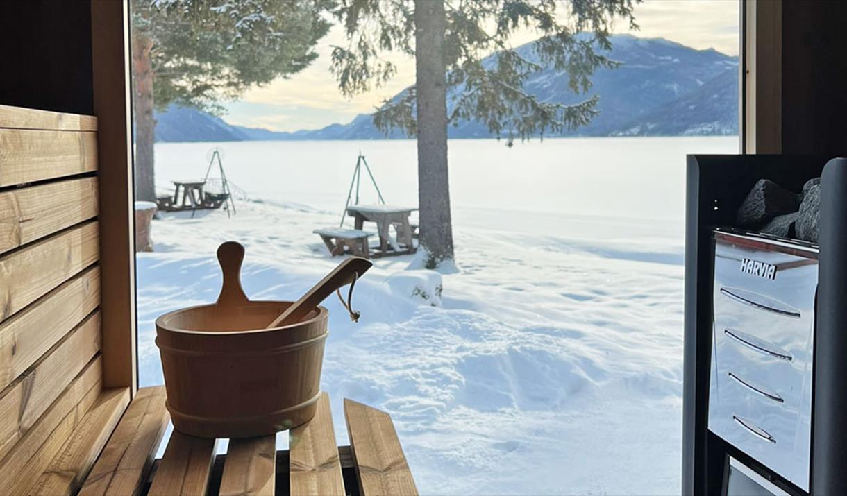 utsikten fra sauna på Sandviken Camping