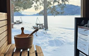 utsikten fra sauna på Sandviken Camping