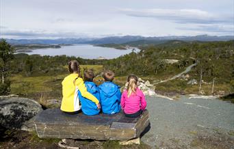 Flott utsikt utover Møsvatn fra Oldemorstien