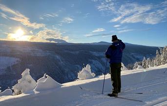 Utsikt til Gaustatoppen langs store deler av løypa