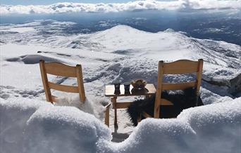 Flott utsikt fra Gaustatoppen Turisthytte