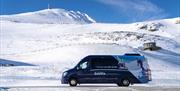Shuttlebus som kjører i Gaustaområdet