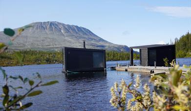 The floating saunas at the lake Kvitåvatn is very popular