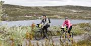 Du sykler langs Kils- og Kalhovdsfjorden et stykke på Kraftvegen.