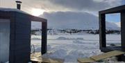 flytende badstuer ved Gaustablikk Fjellresort om vinteren